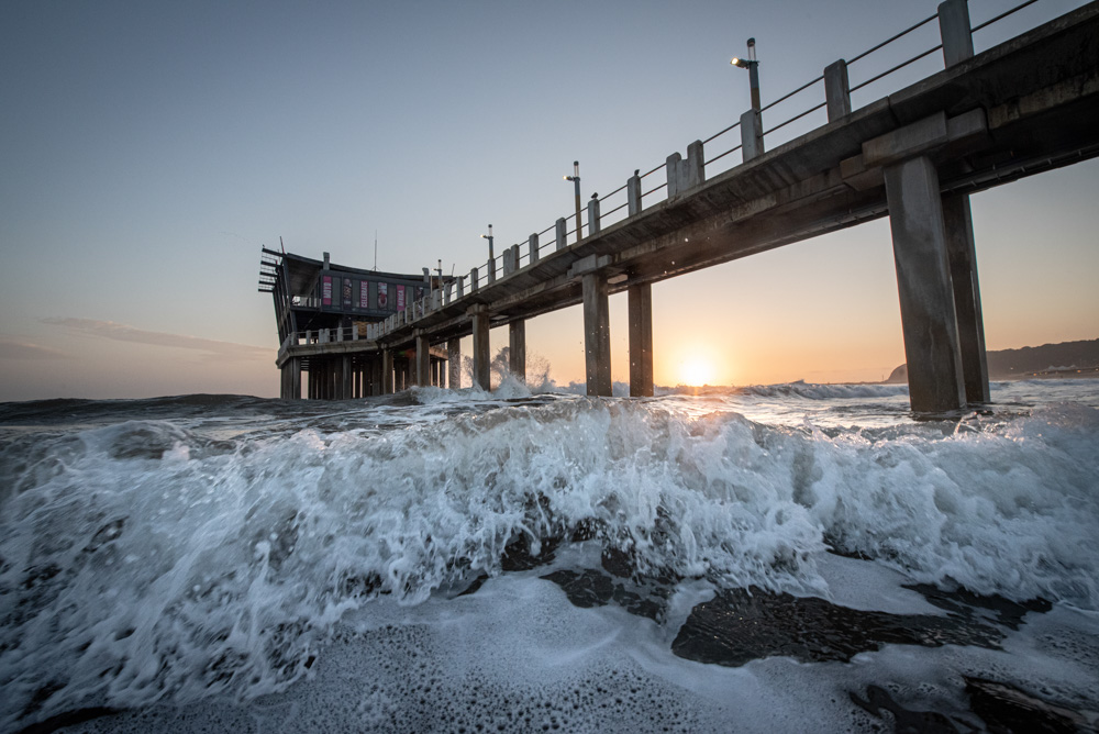 Durban Sunrise Landscape Photography at Moyos Pier Ushaka Beach near Durban