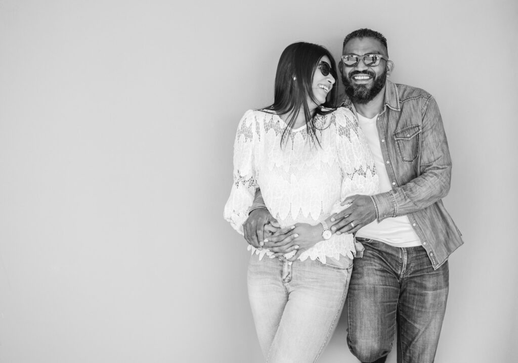 Black and white Couple Photography on North beach in Durban, South Africa